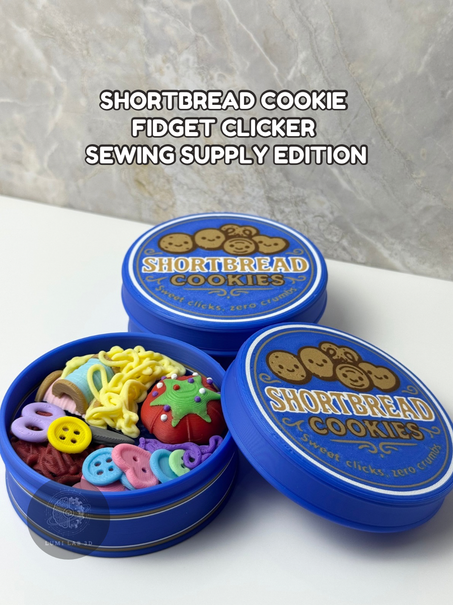 Short Bread Cookie Fidget Clicker - Sewing Supply Edition