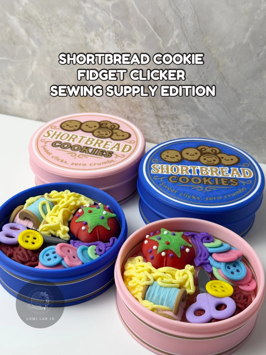 Short Bread Cookie Fidget Clicker - Sewing Supply Edition